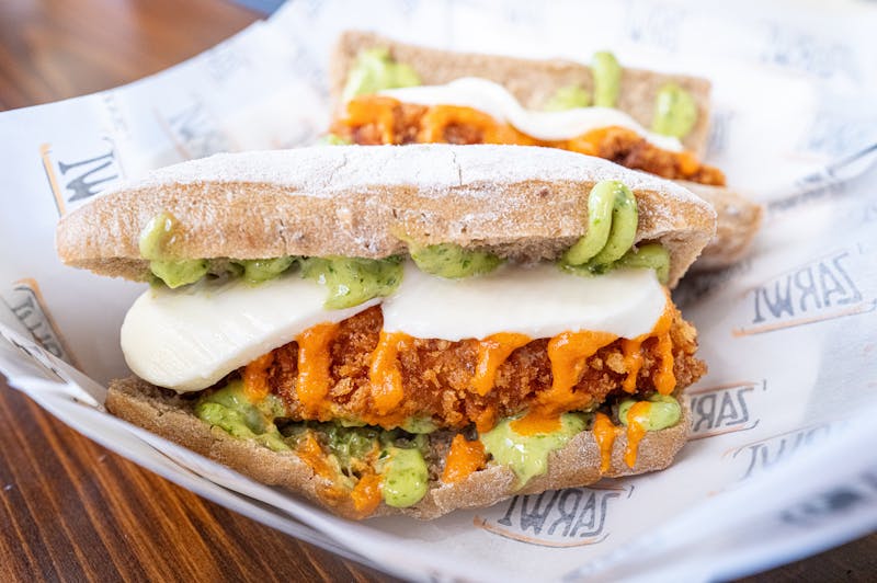 Buffalo chicken hot sandwich hoagie